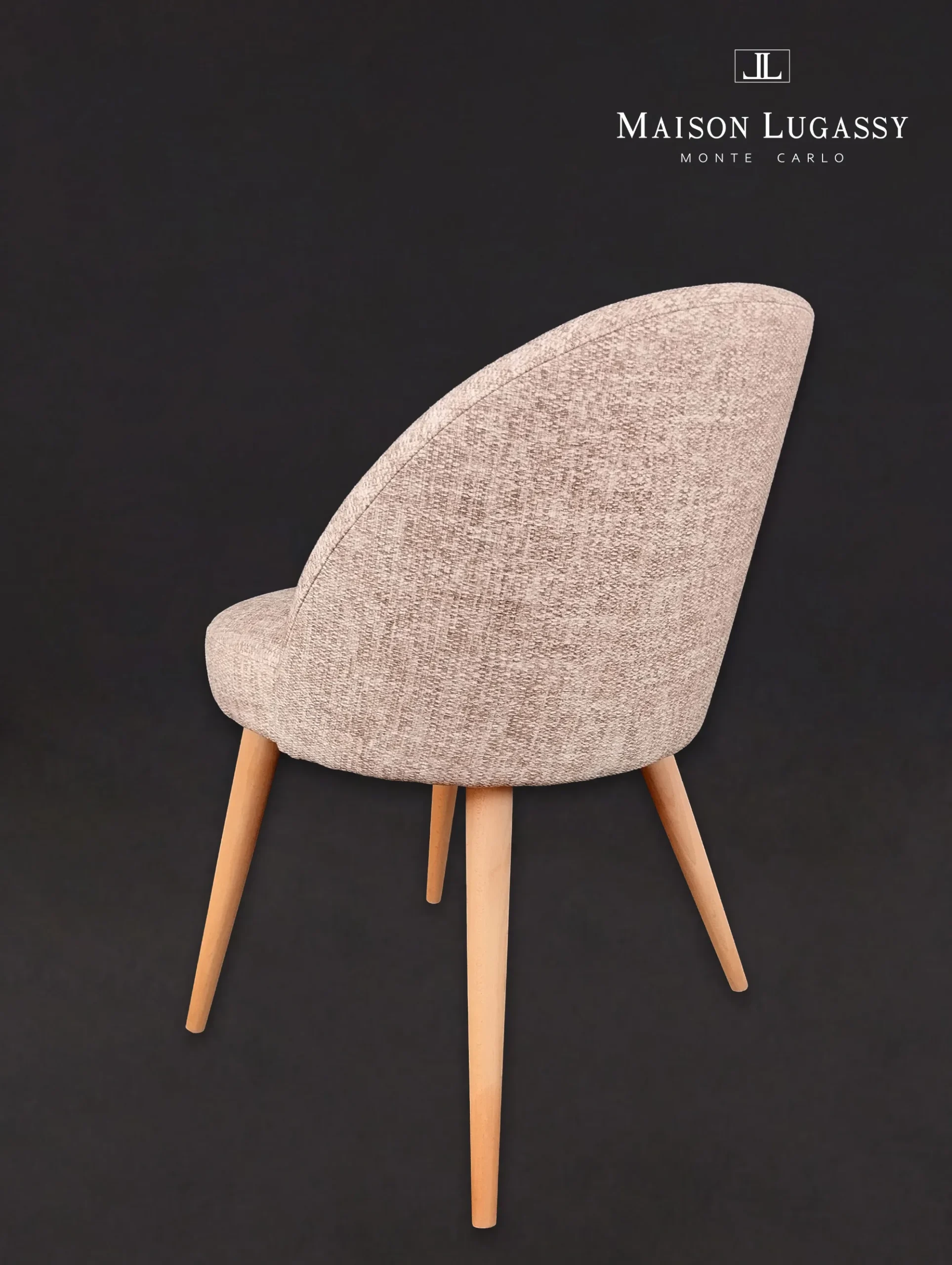Chaise de repas "Louise" doux et élégant vue de dos