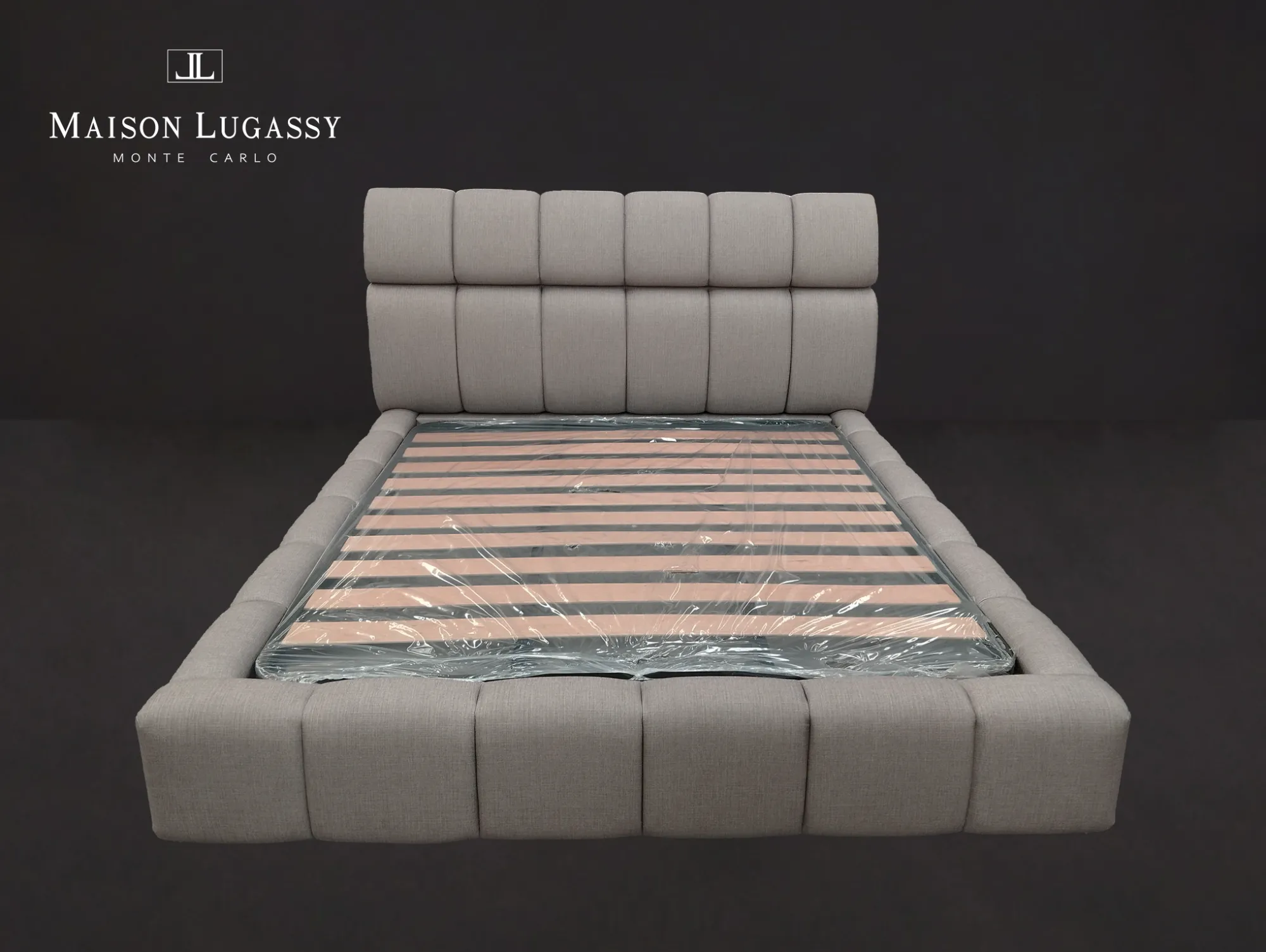 Lit design "Roman" en conception exclusive vue avant