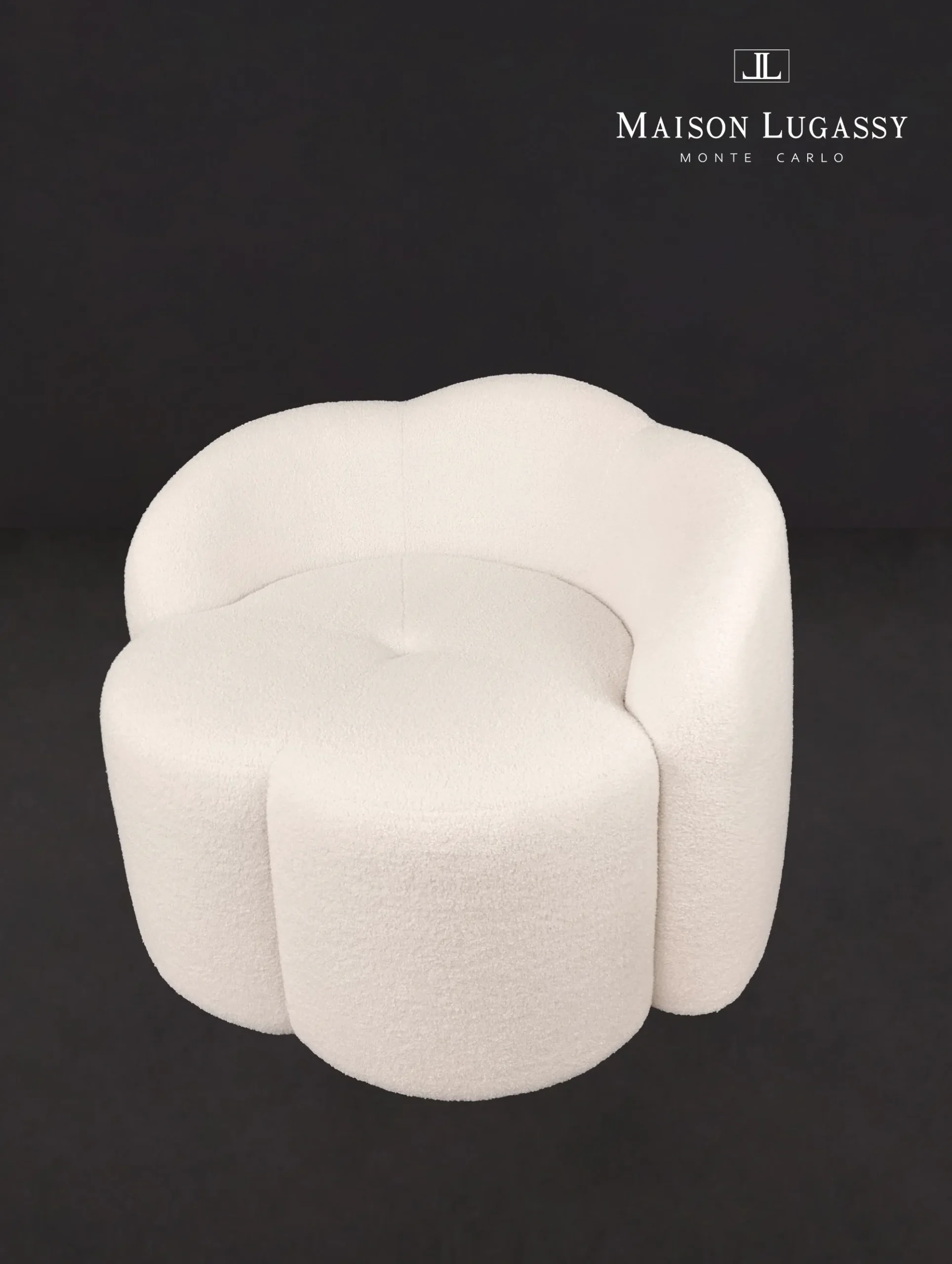 Pouf "Grace" vue de profil